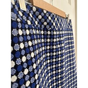 Talbots Polka Dot Skirt Size 10 Wool Blend Lined Blue White Black